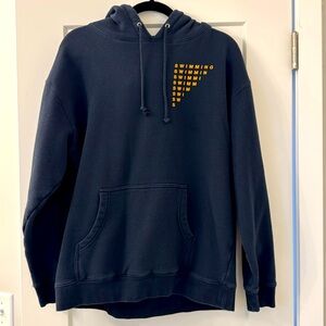 Men’s Mac Miller dark navy blue Swimming hoodie. Size large..